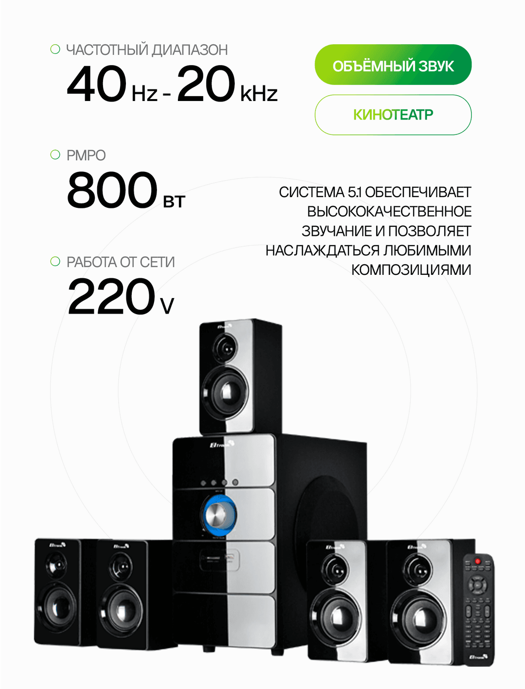 Акустическая система 5.1 ELTRONIC 20-87